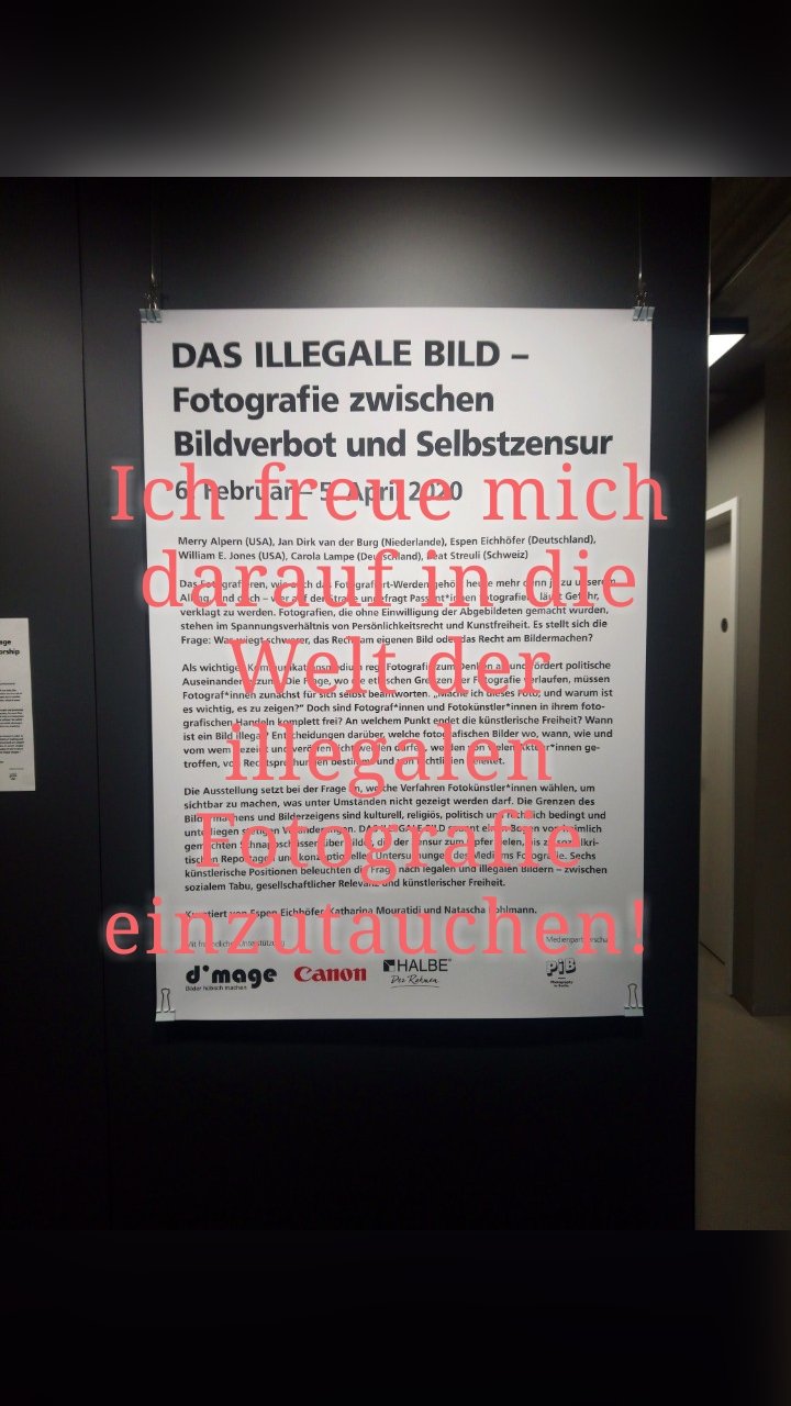 Ich freue mich darauf in die Welt der illegalen Fotografie einzutauchen! 